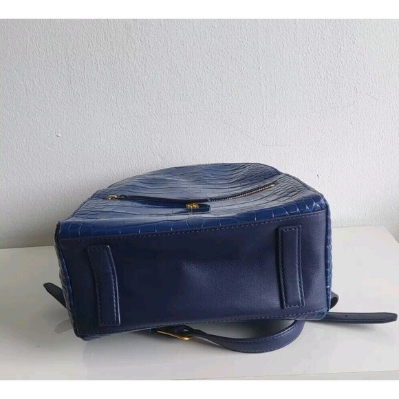 Tory Burch Croc-Embossed Navy Blue Leather Mini Backpack 495$ main image 7